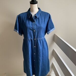 Denim Blue Button-Up Dress